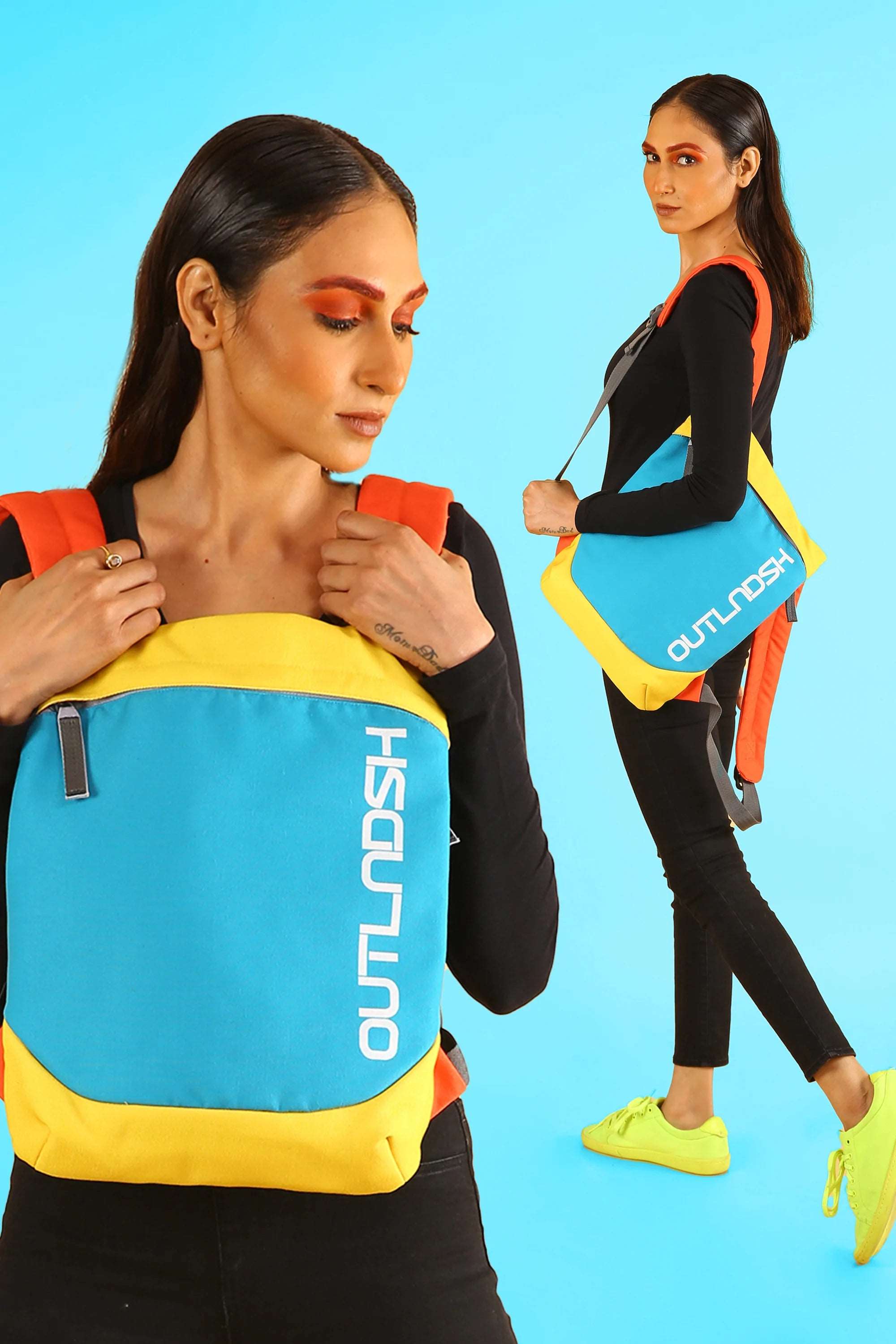 OUTLNDSH Backpack bag blue color sleek urban style