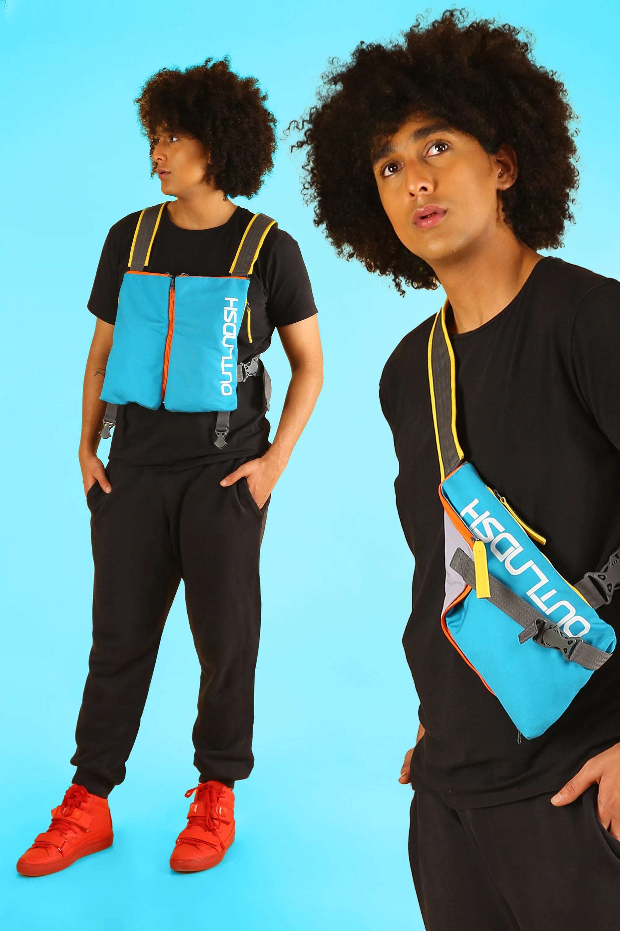  OUTLNDSH Chest Bag plus Crossbody Bag Blue Color  Street style 
