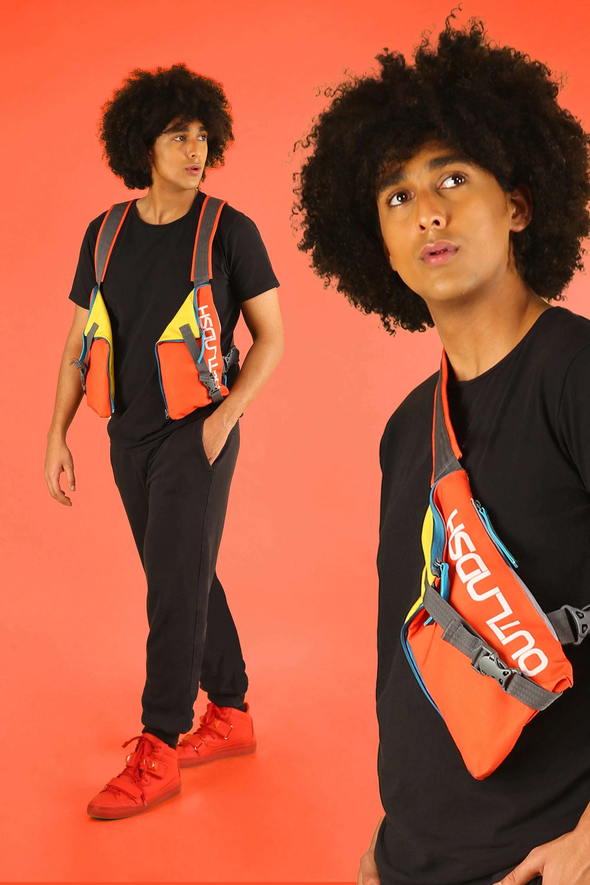 OUTLNDSH Chest Bag plus Crossbody Bag Orange Color  Street style 
