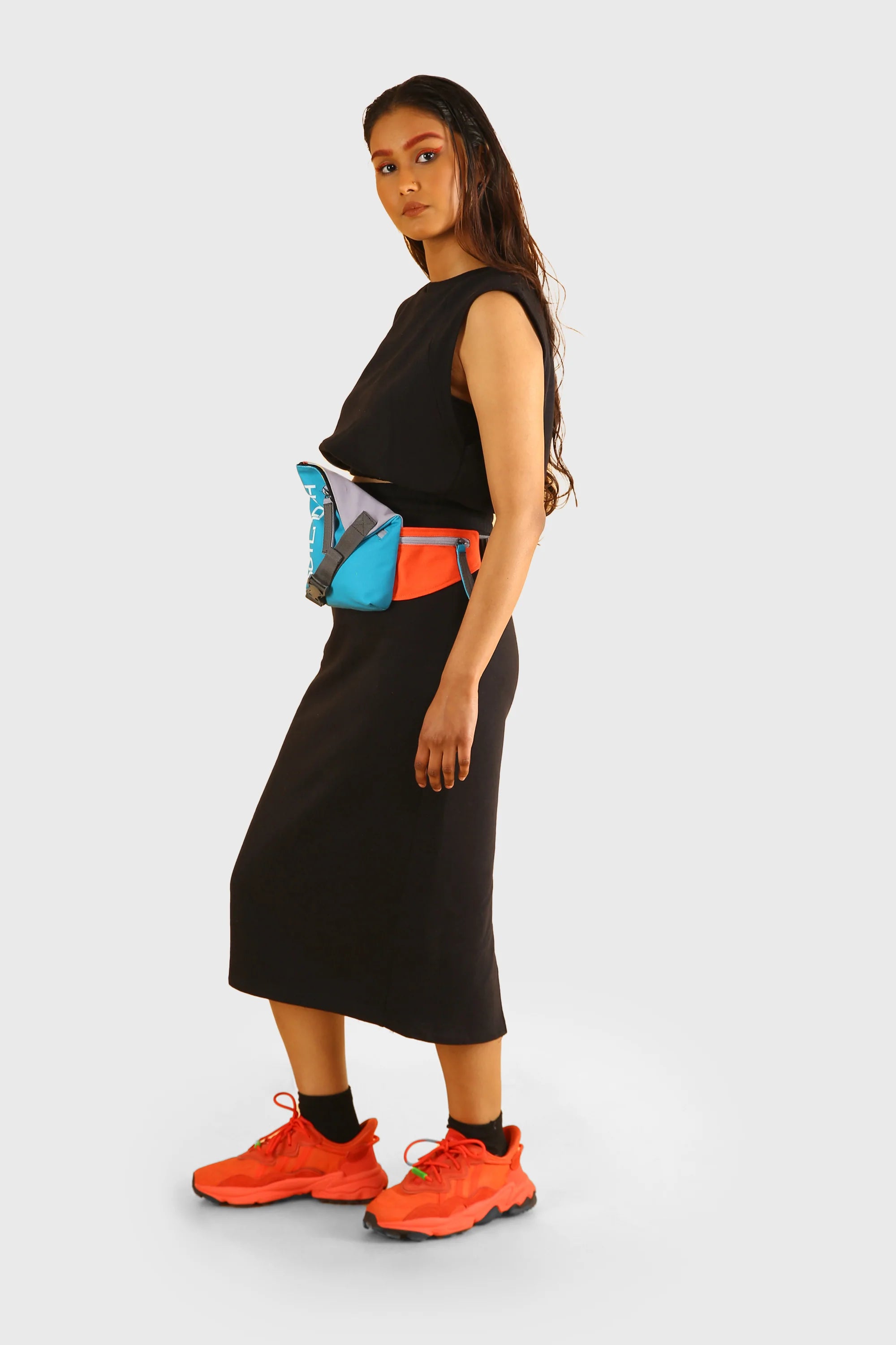 OUTLNDSH Fanny pack plus crossbody blue color envelope style- waist bag, belt bag, sling bag, bum bag.